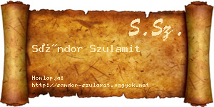 Sándor Szulamit névjegykártya