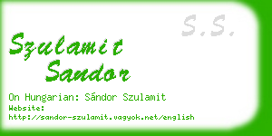 szulamit sandor business card